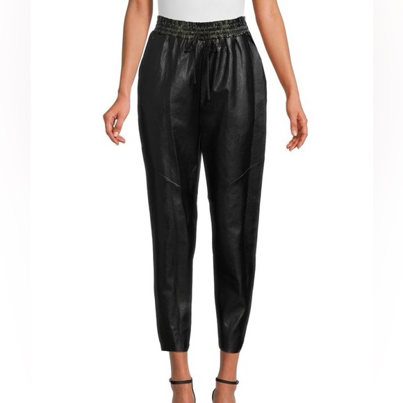Ramy Brook Pants - RAMY BROOK Black Faux Leather Samson Pants